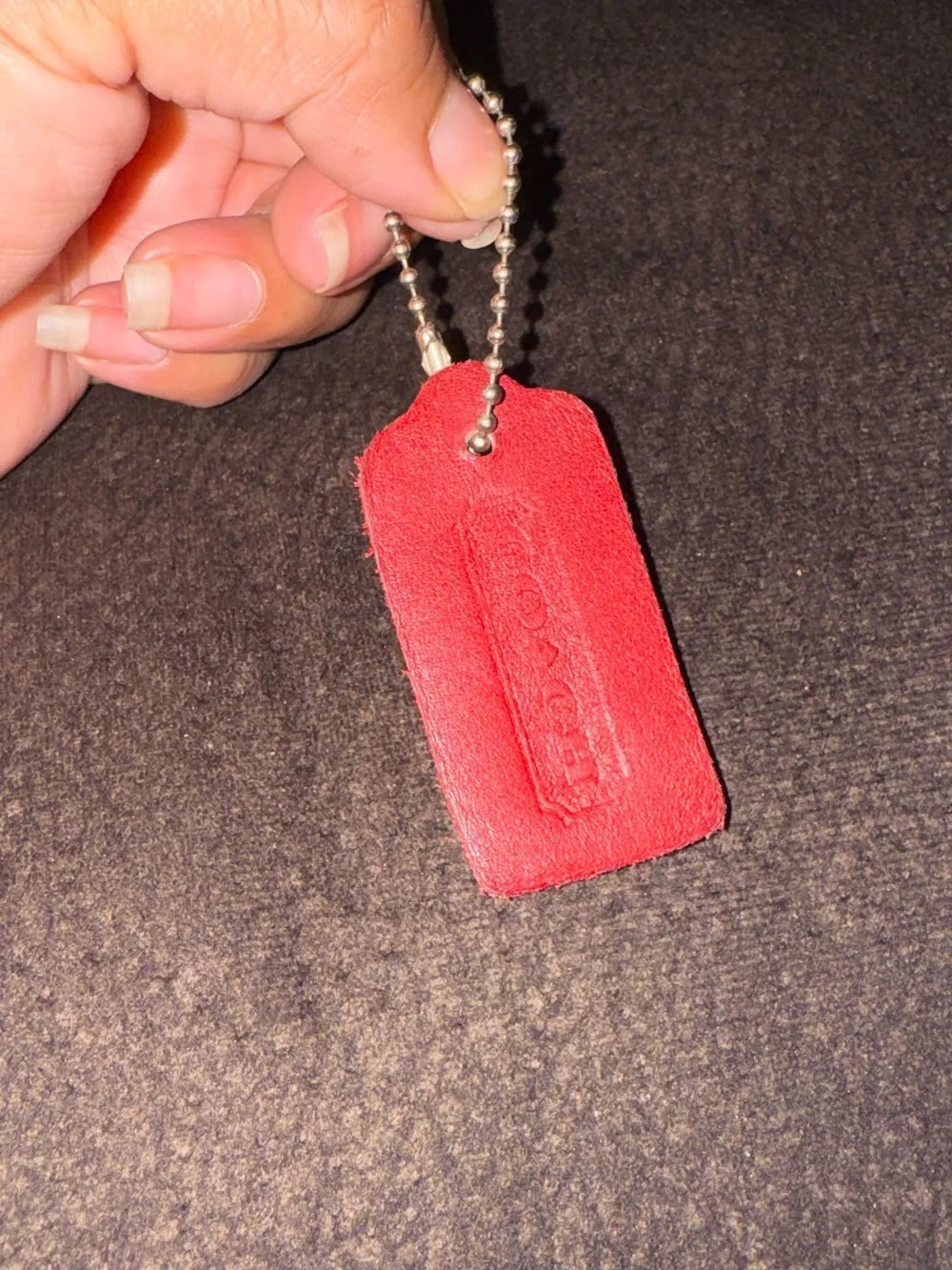 Coach Vintage Red Leather Hangtag